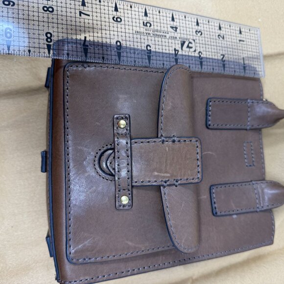 Frye Casey Mini North South NS Tote Purse Crossbody Dark Brown Boho Leather - Picture 11 of 11